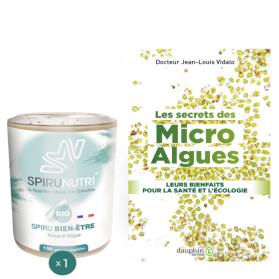 Idée Cadeau Spiru Bien-être Bio Spiruline pure + Ouvrage